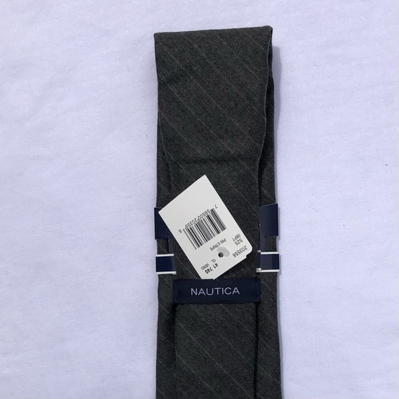 Mens Tie Nautica Tie 100% Wool Sage Grey Men's Work Office with Gift Box NWT - Picture 3 of 6